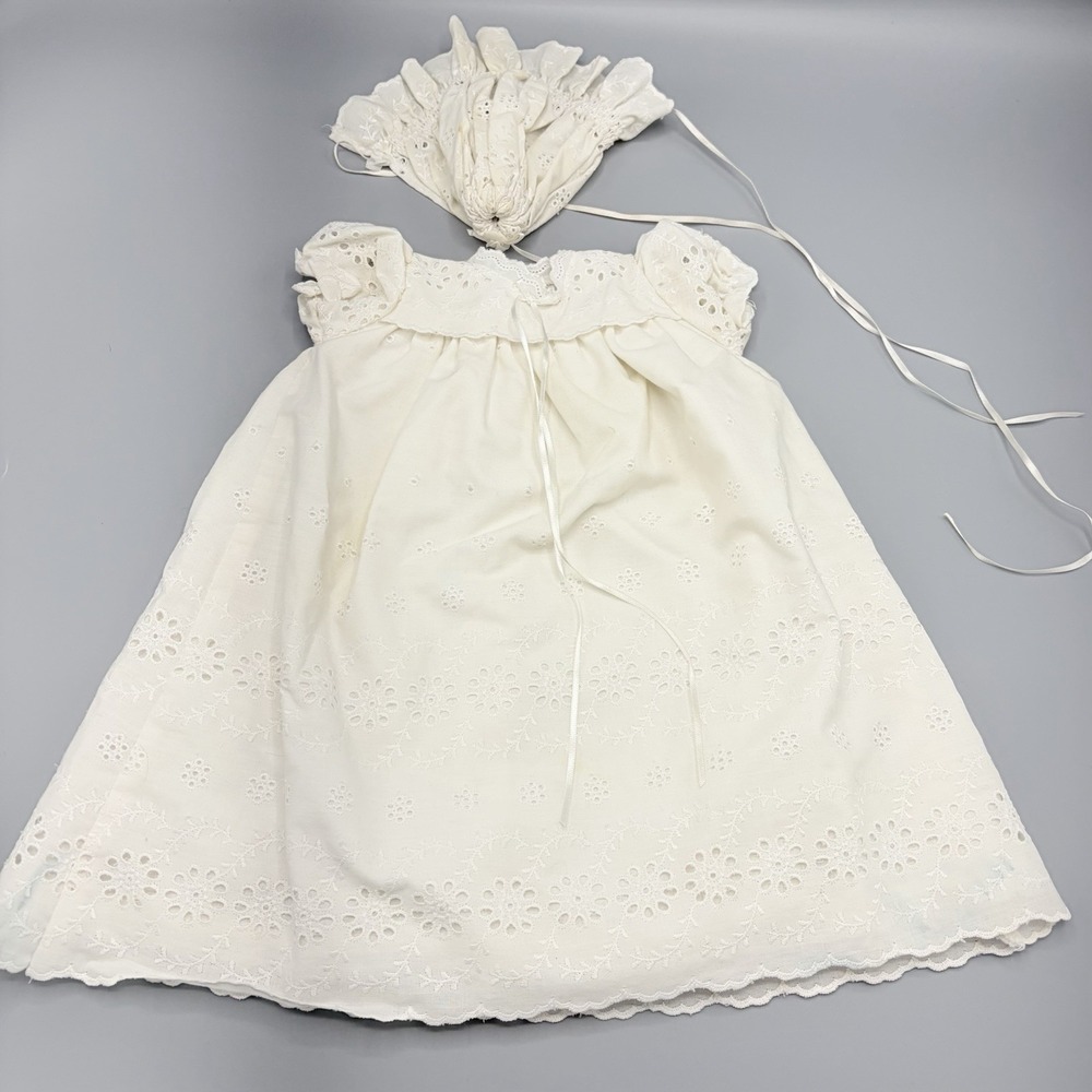 VTG American Girl Bitty Baby Special Occasion Christening Gown & Bonnet Read